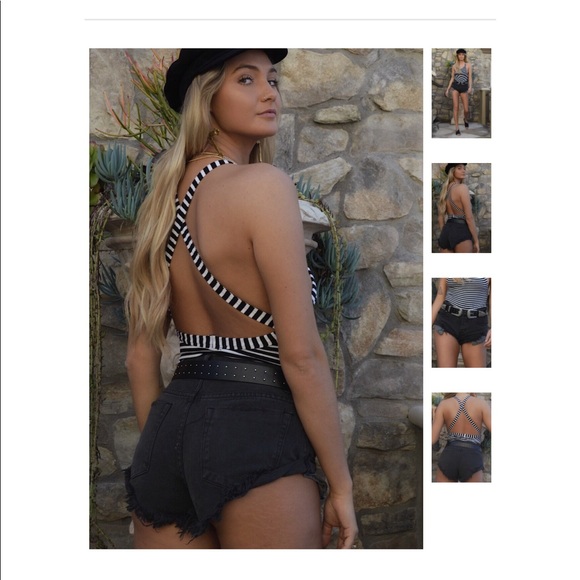 Fray Hem Destructed Charcoal Short - Picture 4 of 6